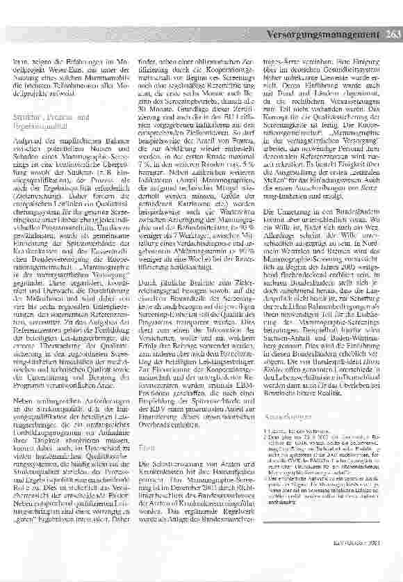 Vorschauseite 4: Einführung des Mammographie-Screenings -eine kritische Zwischenbilanz