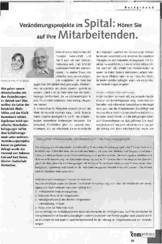 Vorschauseite 1: Veränderungsprojekte im Spital: Hören Sie auf ihre Mitarbeitenden.