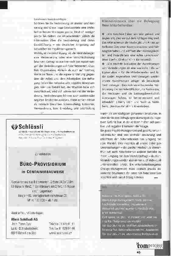 Vorschauseite 3: Veränderungsprojekte im Spital: Hören Sie auf ihre Mitarbeitenden.