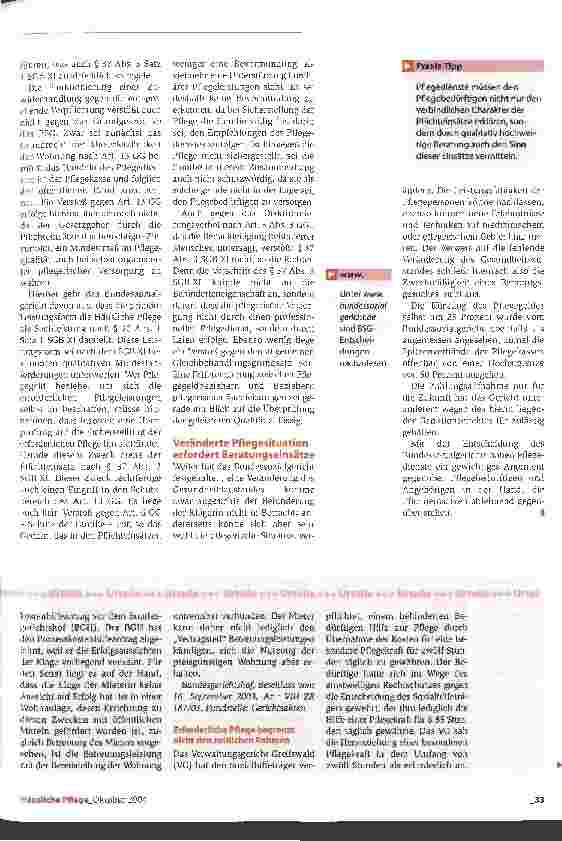 Vorschauseite 2: Kontrolle ist PflichtRechtsprechung: Beratungseinsätze bei Pflegegeidbezieherin