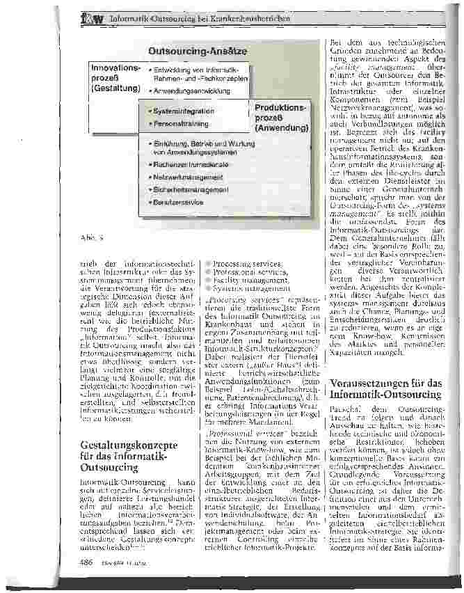 Vorschauseite 3: Informatik-Outsourcing bei Krankenhausbetrieben