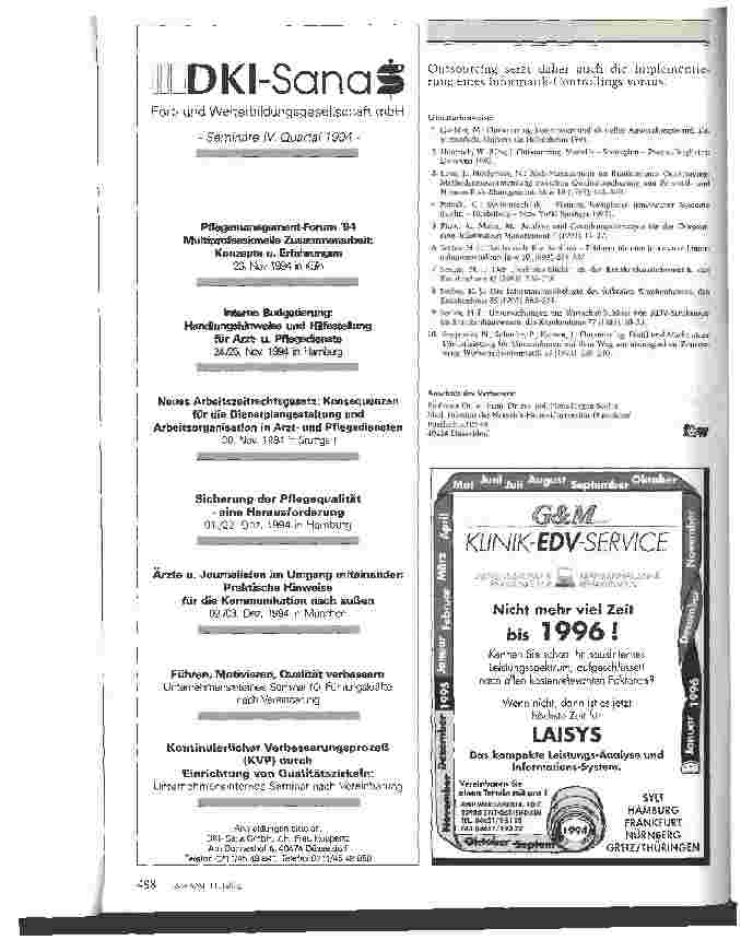 Vorschauseite 5: Informatik-Outsourcing bei Krankenhausbetrieben
