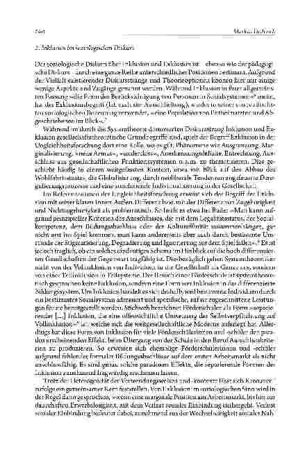 Vorschauseite 4: »Inklusion« Perspektiven und offene Fragen