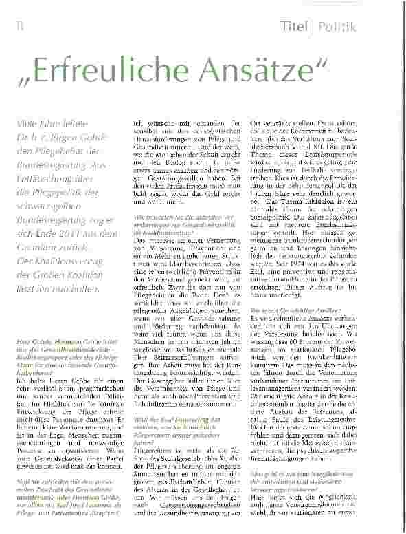 Vorschauseite 1: Erfreuliche Ansätze
