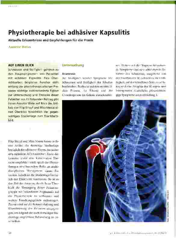 Vorschauseite 1: Physiotherapie bei adhäsiver Kapsulitis