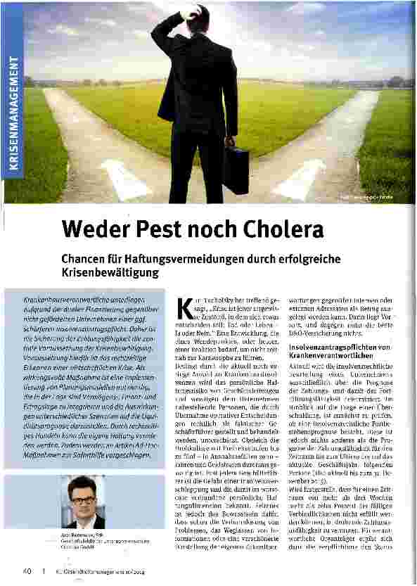 Vorschauseite 1: Weder Pest noch Cholera