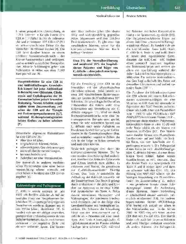 Vorschauseite 2: Clostridium-difficile-Infektionen in der Intensivmedizin