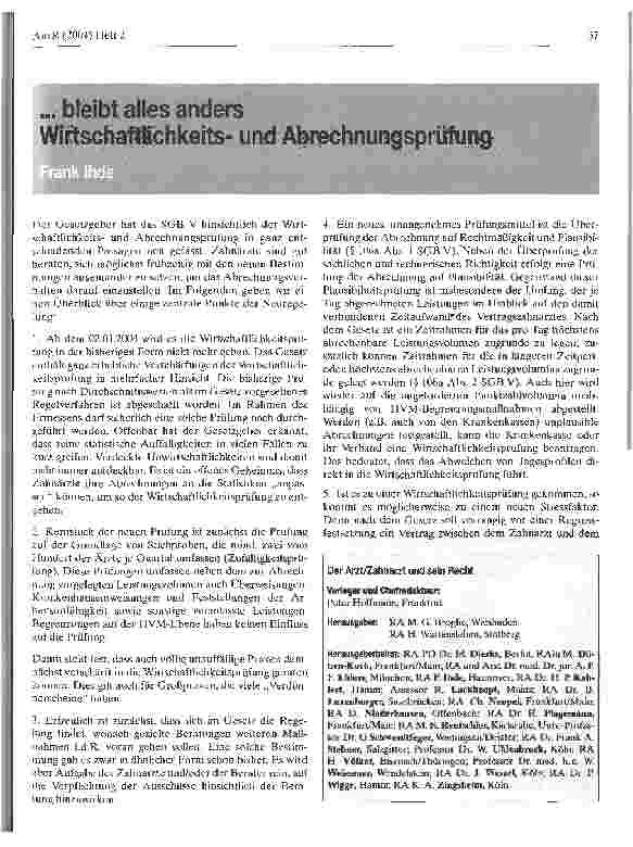 Vorschauseite 1: bleibt alles anders - Wirtschaftlichkeitsund Abrechnungsprüfung