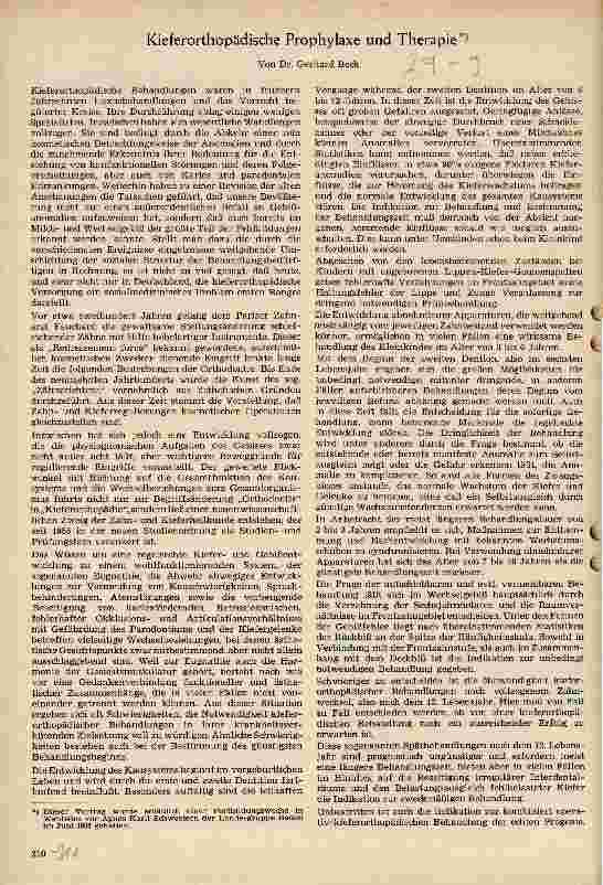 Vorschauseite 1: Kieferorthopädische Prophylaxe und Therapie