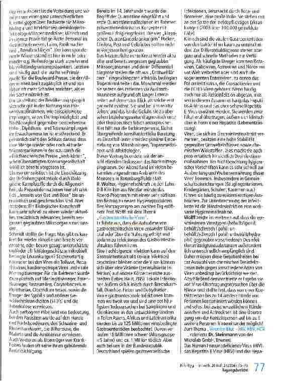Vorschauseite 2: Neue und wiederauftretende Erkrankungen durch Bakterien und Viren - Maßnahmen zur Prophylaxe und Ausbruchmanagement