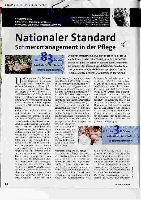 Vorschauseite 1: Nationaler StandardSchmerzmanagement in der Pflege
