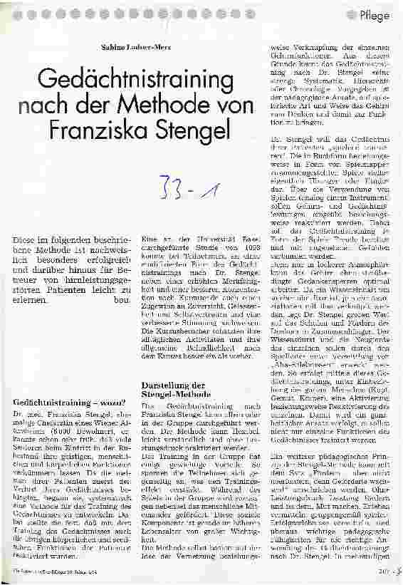 Vorschauseite 1: Gedächtnistraining nach der Methode von Franziska Stengel