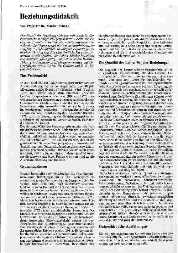 Vorschauseite 1: Beziehungsdidatik