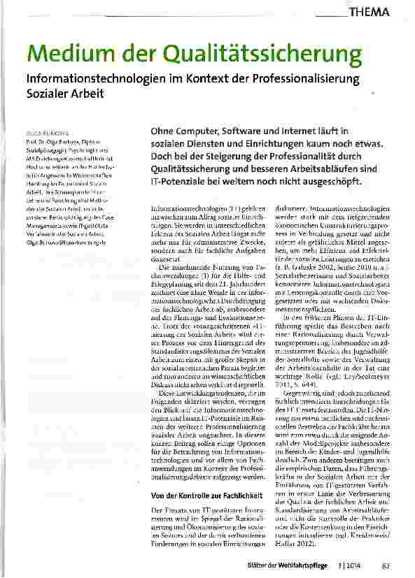 Vorschauseite 1: Medium der Qualitätssicherung