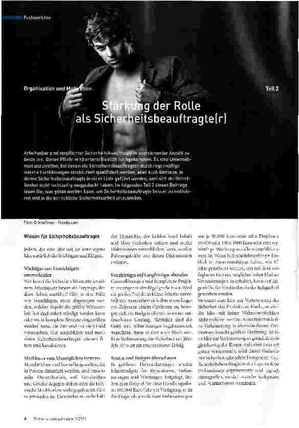 Vorschauseite 1: Stärkung der Rolle als Sicherheitsbeauftragte(r)