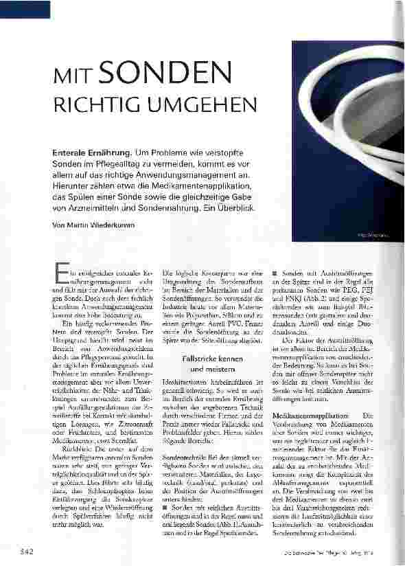 Vorschauseite 1: MIT SONDEN RICHTIG UMGEHEN