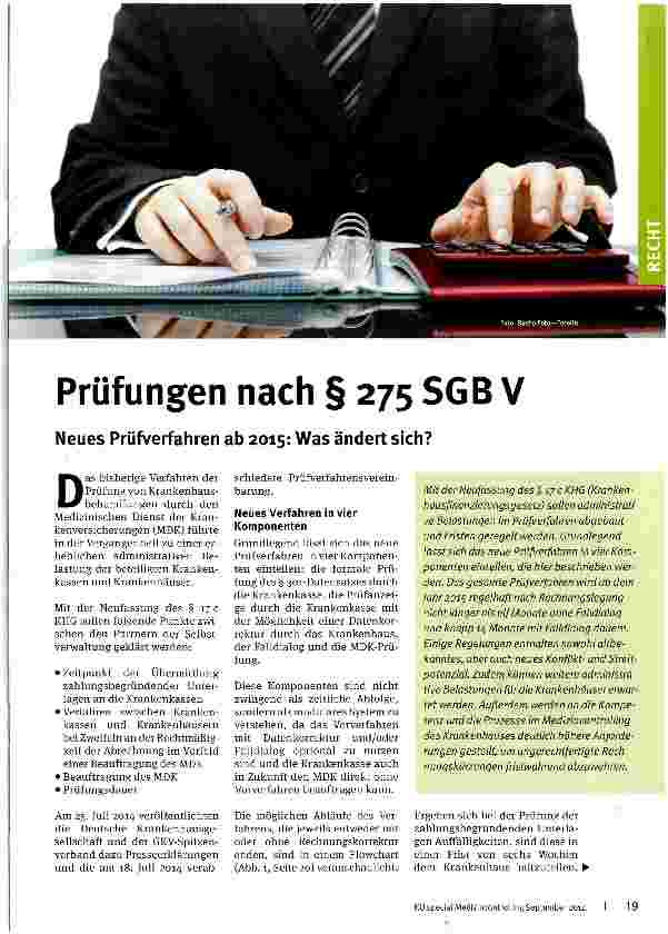 Vorschauseite 1: Prüfungen nach § 275 SGB V
