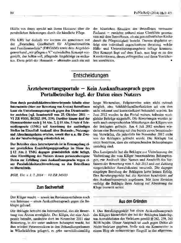 Vorschauseite 4: Versichertenbefragung 2014 der Kassenärztlichen Bundesvereinigung
