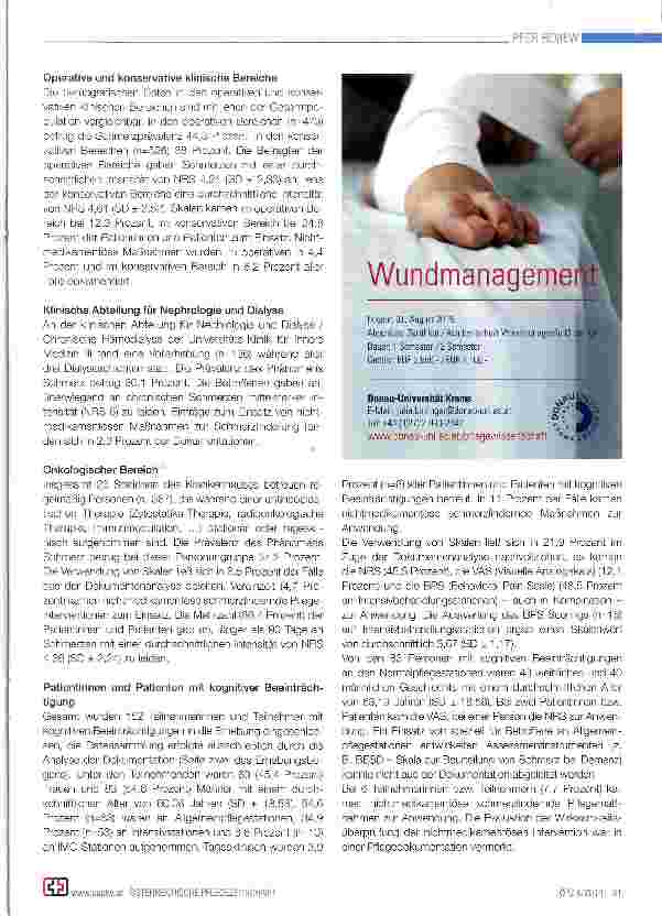 Vorschauseite 4: Pflegebezogene Prävalenzerhebung zum Phänomen Schmerz