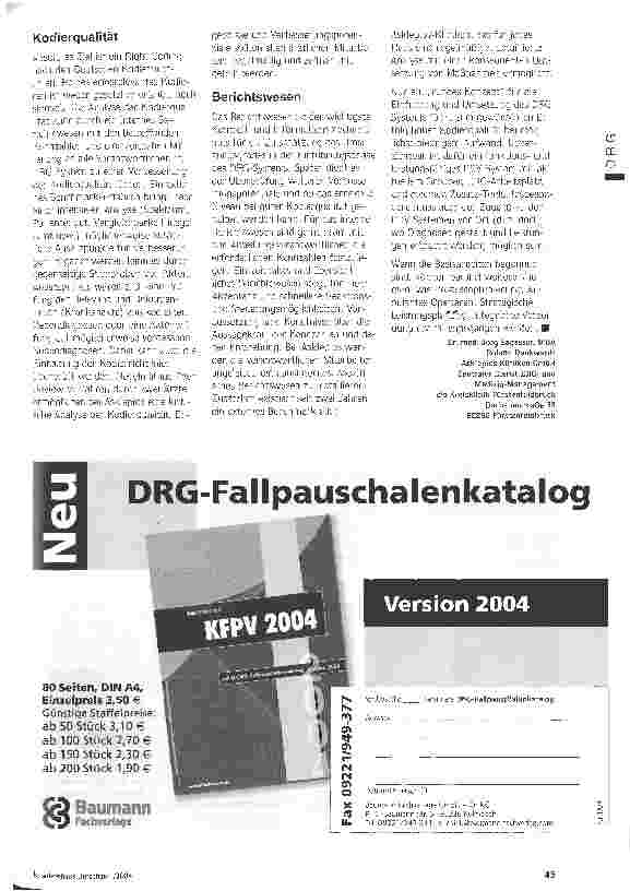 Vorschauseite 4: Der Start ins neue System Erfahrungen der Asklepios Kliniken bei der Einführung der DRG