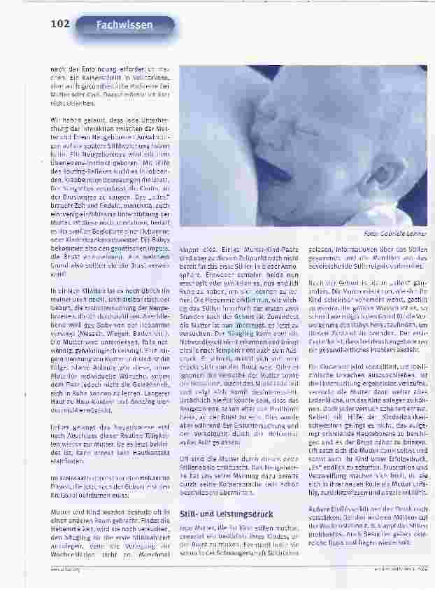 Vorschauseite 2: Angeborene Brustverweigerung? Facharbeit im Rahmen desVELB Ausbildungsprogramms zur Stillund Laktationsberaterin IBCLC, Januar 2003