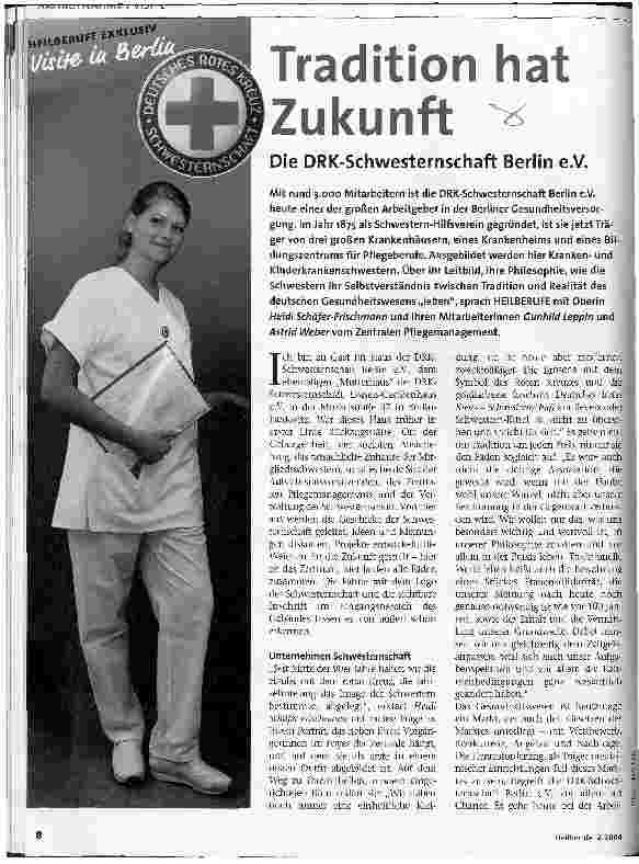 Vorschauseite 1: Tradition hat Zukunft Die DRK-Schwesternschaft Berlin e.V.