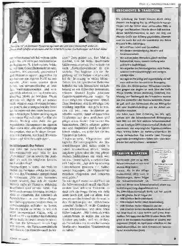 Vorschauseite 2: Tradition hat Zukunft Die DRK-Schwesternschaft Berlin e.V.