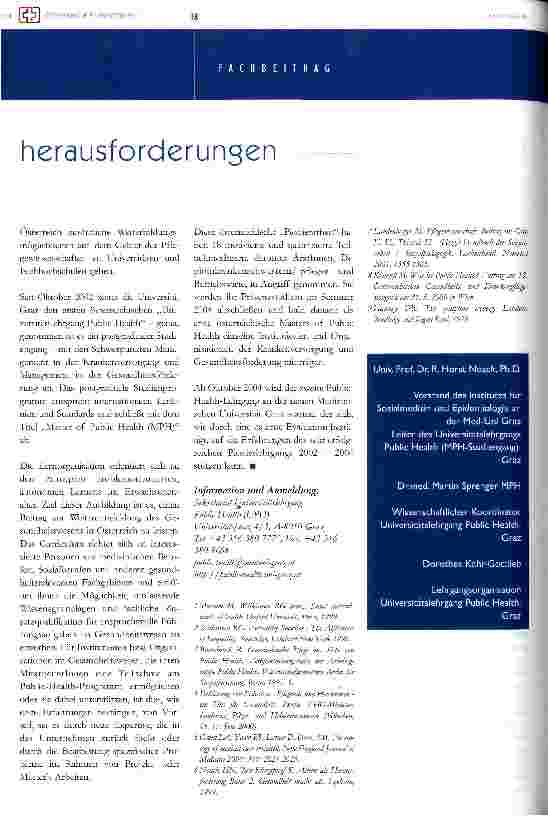 Vorschauseite 5: Herausforderungen für die Pflege aus der Perspektive von Public Health