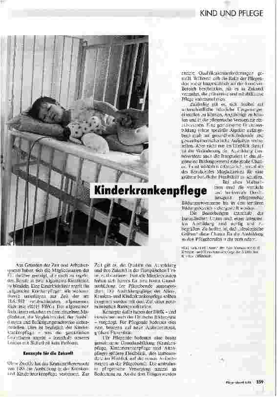 Vorschauseite 2: Die Ausbildung in der Kinderkrankenpflege