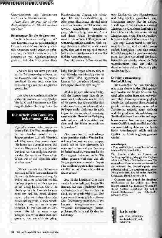 Vorschauseite 3: Zwischen Geburtshilfe und Sozialarbeit