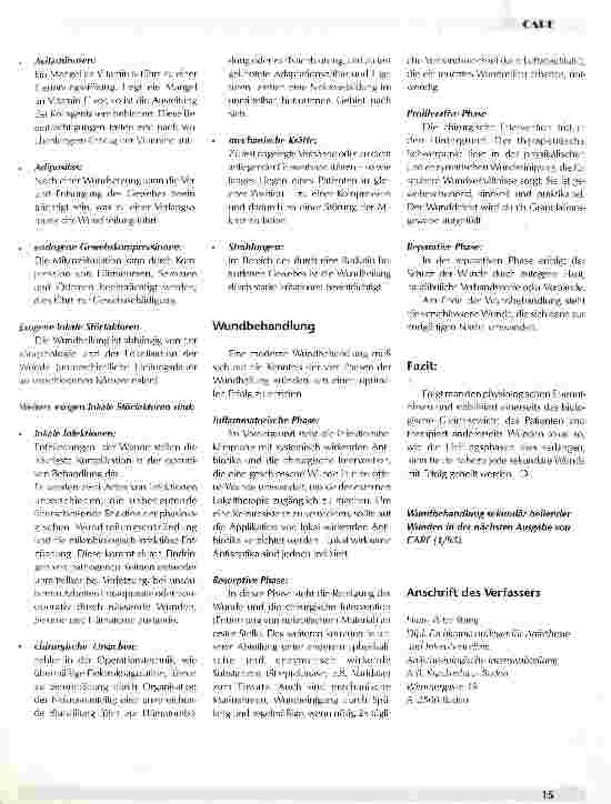 Vorschauseite 4: Wundheilung und Wundbehandlung Teil 1: Ein Beitrag aus der Praxis