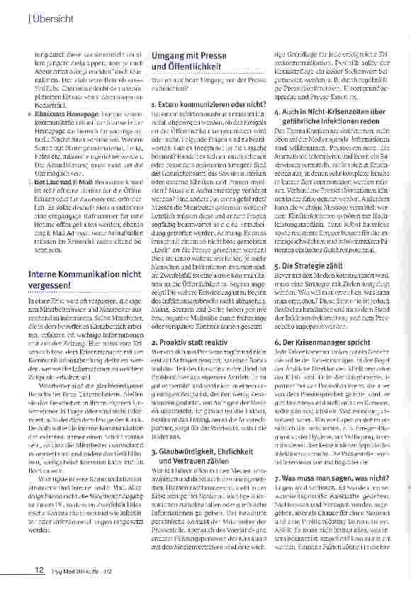 Vorschauseite 5: Kommunikation zwischen Klinik und Presse - was muss ich beachten?