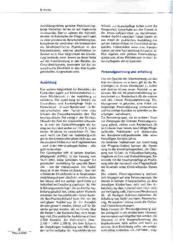 Vorschauseite 2: Personalgewinnung und -erhaltung auf der Intensivstation - was muss getan werden?
