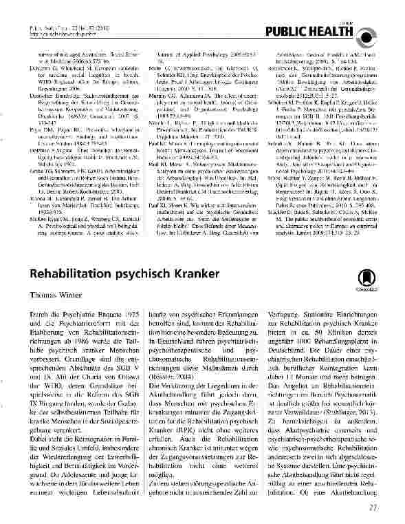 Vorschauseite 1: Rehabilitation psychisch Kranker