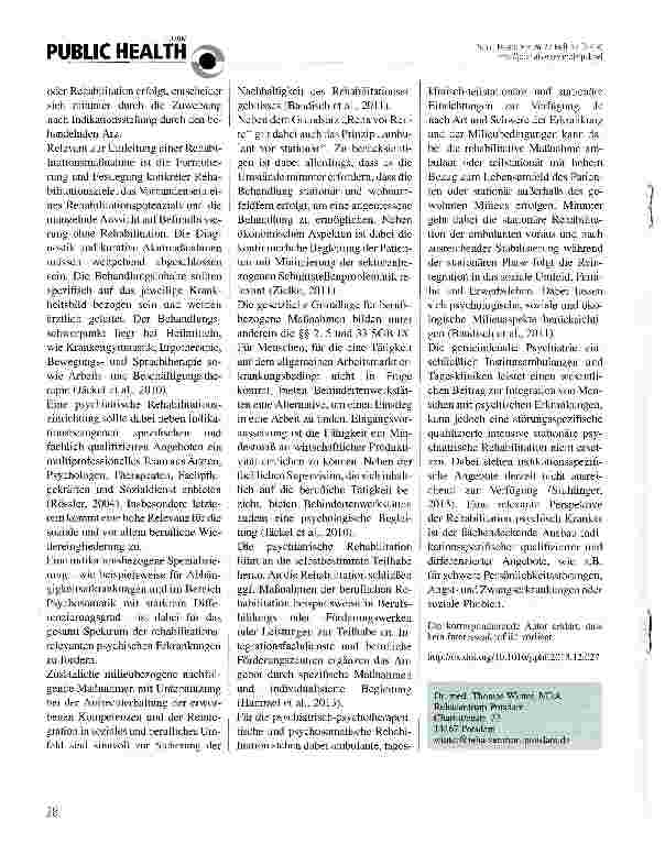 Vorschauseite 2: Rehabilitation psychisch Kranker