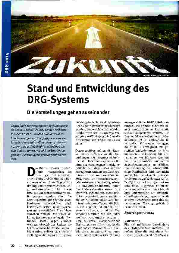 Vorschauseite 1: Stand und Entwicklung des DRG-Systems