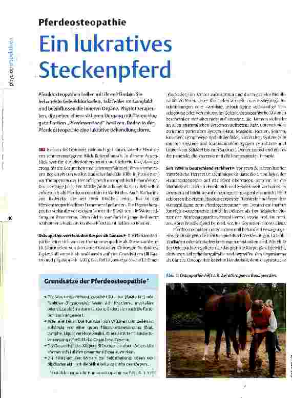 Vorschauseite 1: Pferdeosteopathie Ein lukratives Steckenpferd