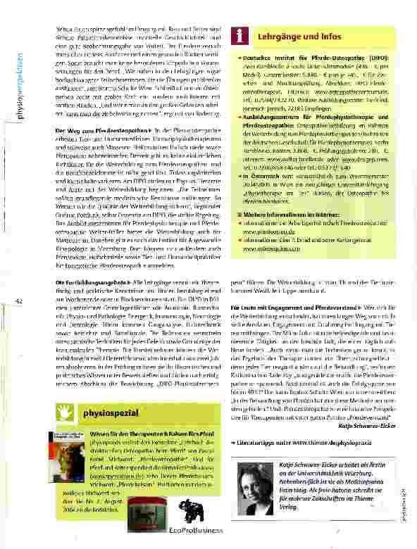 Vorschauseite 3: Pferdeosteopathie Ein lukratives Steckenpferd