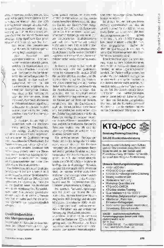 Vorschauseite 2: Qalitätsberichte ohne ErgebnisqualitätZur Bedeutung des Qualitätsberichtes aus Sicht der Krankenkassen