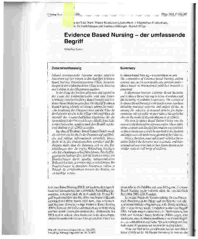 Vorschauseite 1: Evidence Based Nursing - der umfassende Begriff