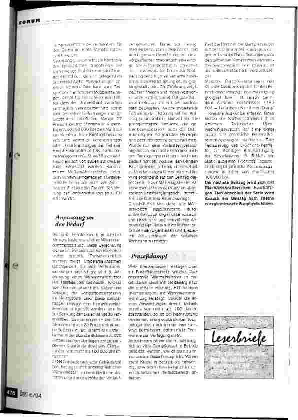 Vorschauseite 2: Energiemanagement im Krankenhaus Heute: Kostensenkung durch Gebäudeleittechnik, bedarfsangepaßte Nutzung von Fernwärme und Prozeßdampf