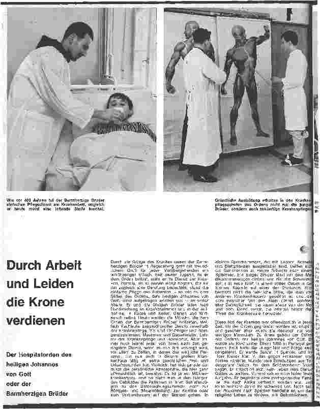 Vorschauseite 1: Durch Arbeit und Leiden die Krone verdienen Der Hospitalorden des heiligen Johannes von Gott oder der Barmherzigen Brüder