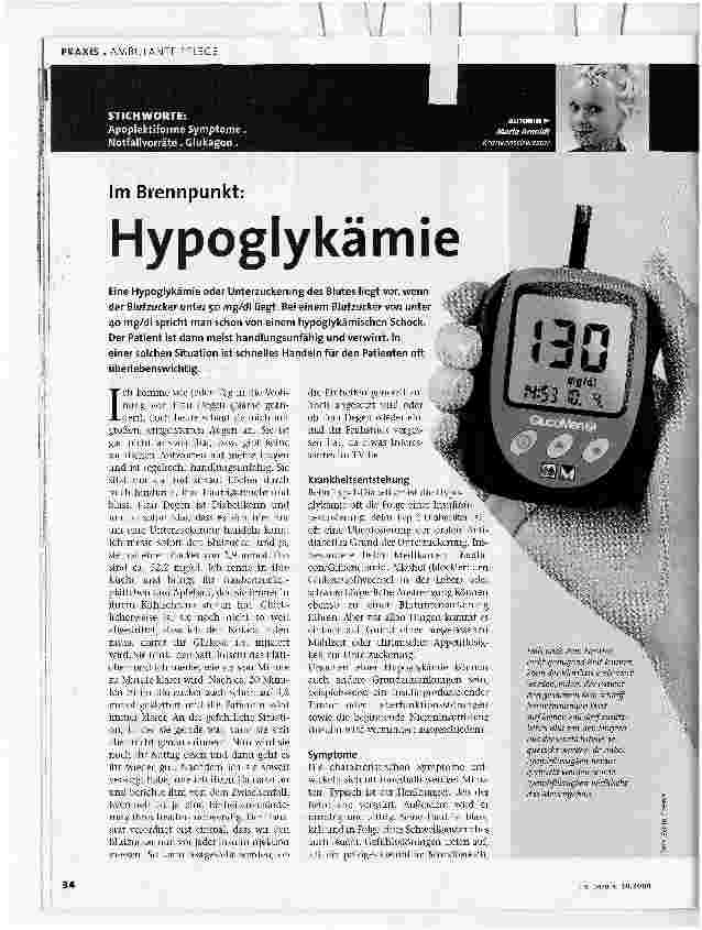 Vorschauseite 1: Hypoglykämie