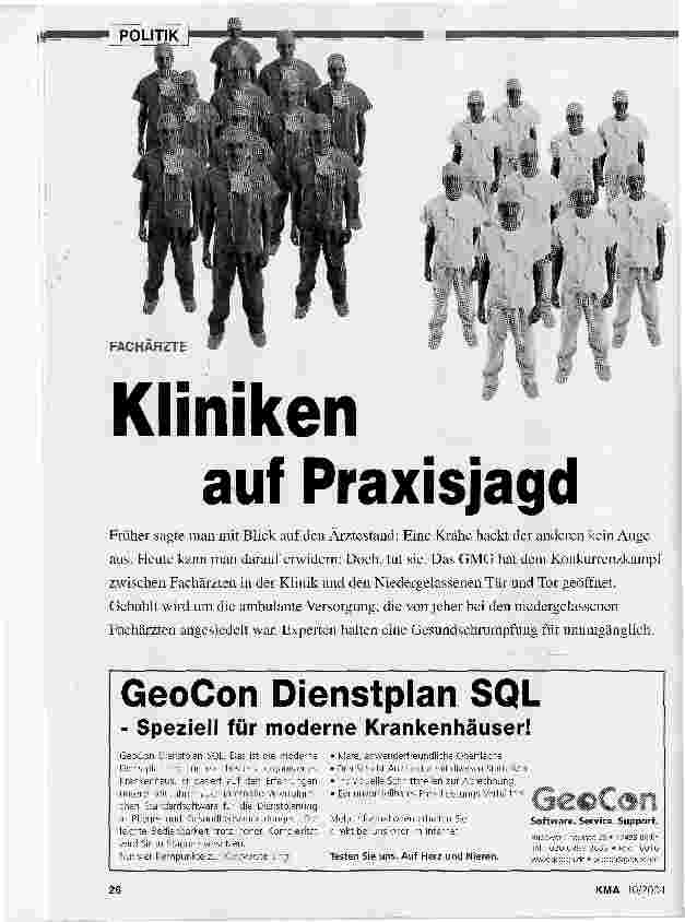 Vorschauseite 1: Kliniken auf Praxisjagd