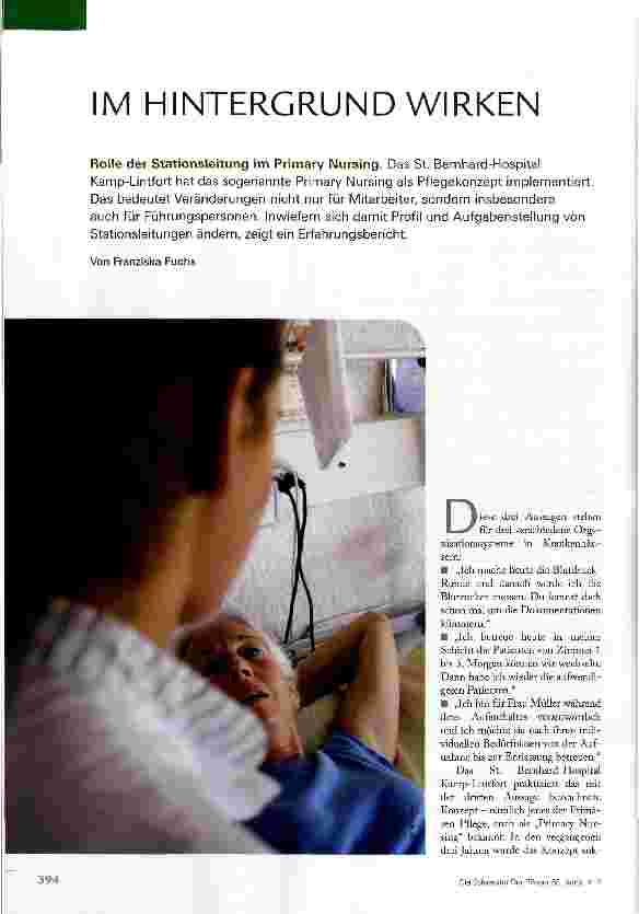 Vorschauseite 1: IM HINTERGRUND WIRKEN