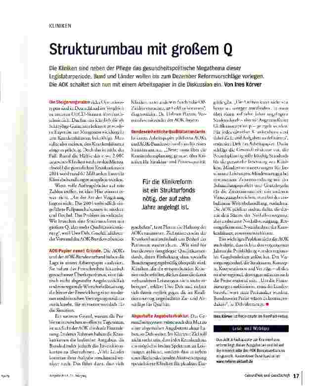 Vorschauseite 1: Strukturumbau mit großem Q