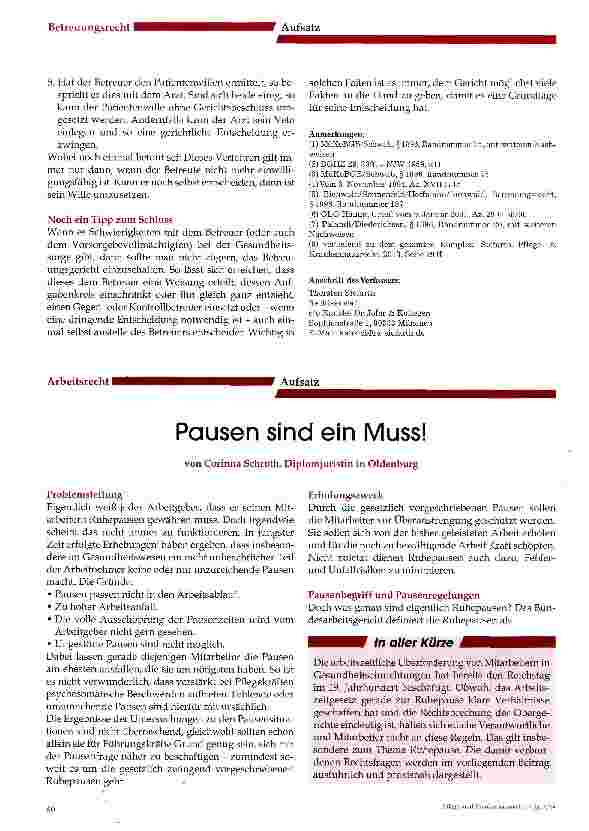 Vorschauseite 1: Pausen sind ein Muss!