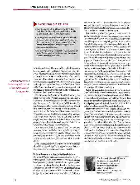 Vorschauseite 3: Darmkrebs: Behandlungen werden individueller - und erfolgreicher