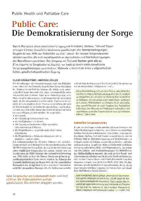 Vorschauseite 1: Public Care: Die Demokratisierung der Sorge