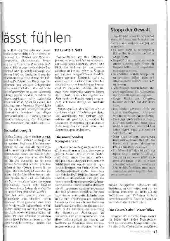 Vorschauseite 2: Wer nicht gehört wird, lässt fühlen